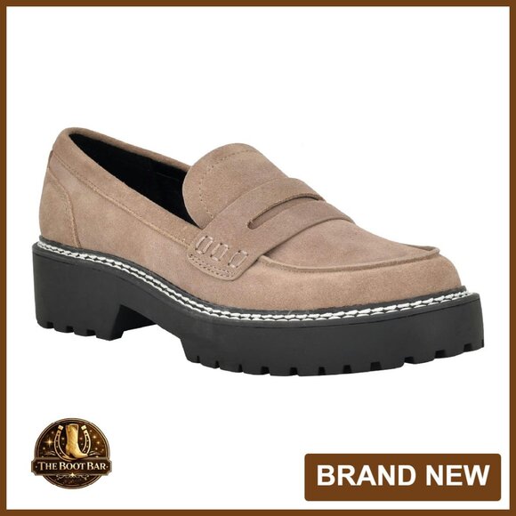 Women's Lug Sole Slip-On Loafers Almond Toe Everyday Flats